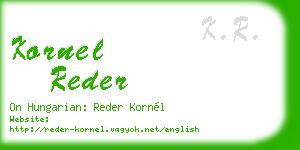 kornel reder business card